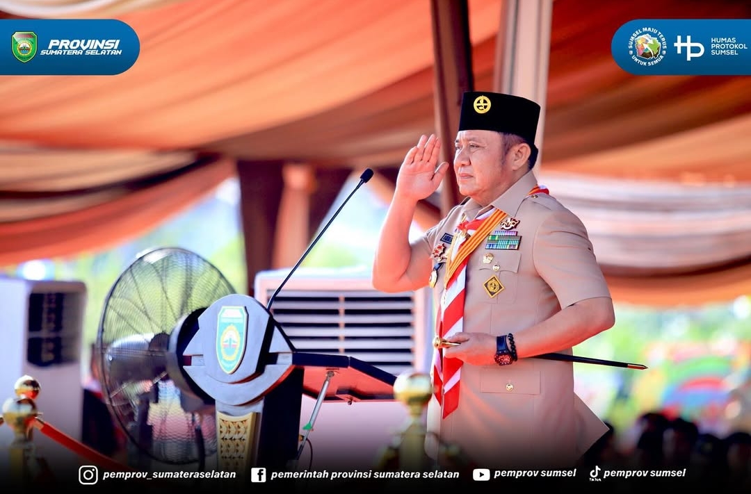 Gubernur Herman Deru Pimpin Apel HUT Pramuka Ke-64 di Palembang, Ingatkan Peran Penting Pemuda