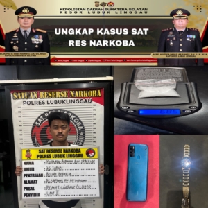 Kurir Sabu Asal Sumbar Ditangkap di Lubuk Linggau, 6,85 Gram Disita Polisi
