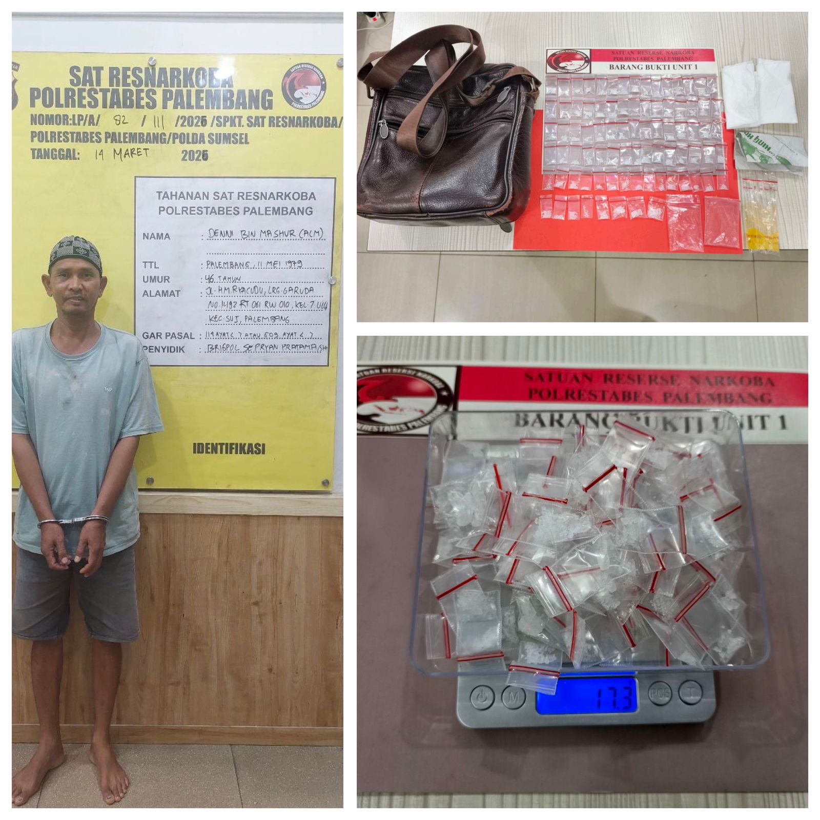 Polrestabes Palembang Bongkar Tiga Kasus Narkoba Beruntun, Sabu dan Ganja Sintetis Disita
