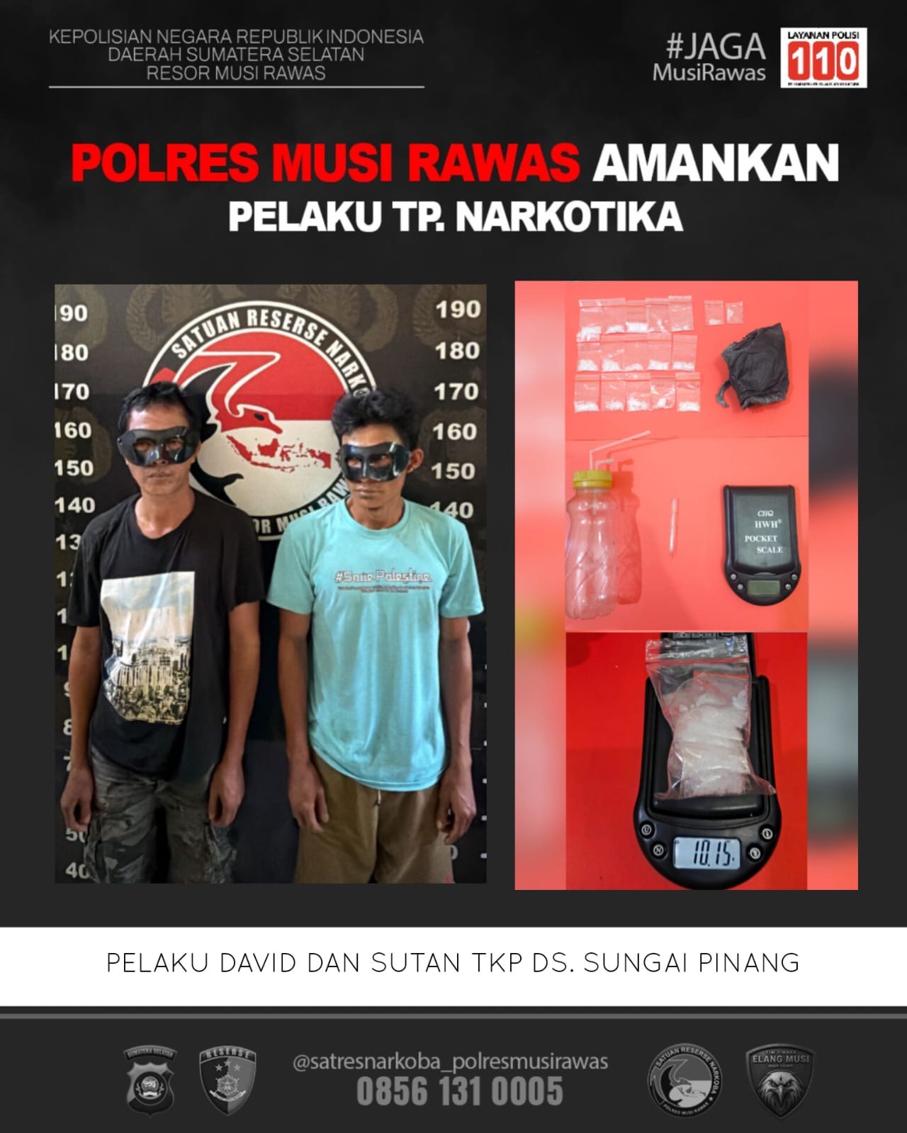 Operasi Kilat Polres Musi Rawas: Lima Tersangka Sabu Diringkus di Camp Perkebunan