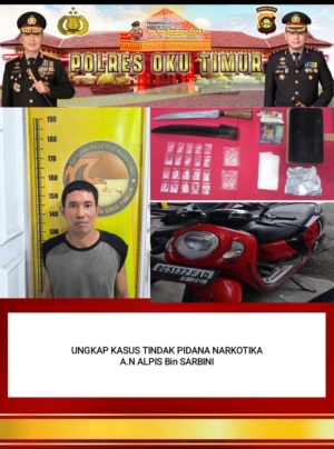 Satresnarkoba OKU Timur Tangkap Pengedar Sabu Saat Patroli Hunting