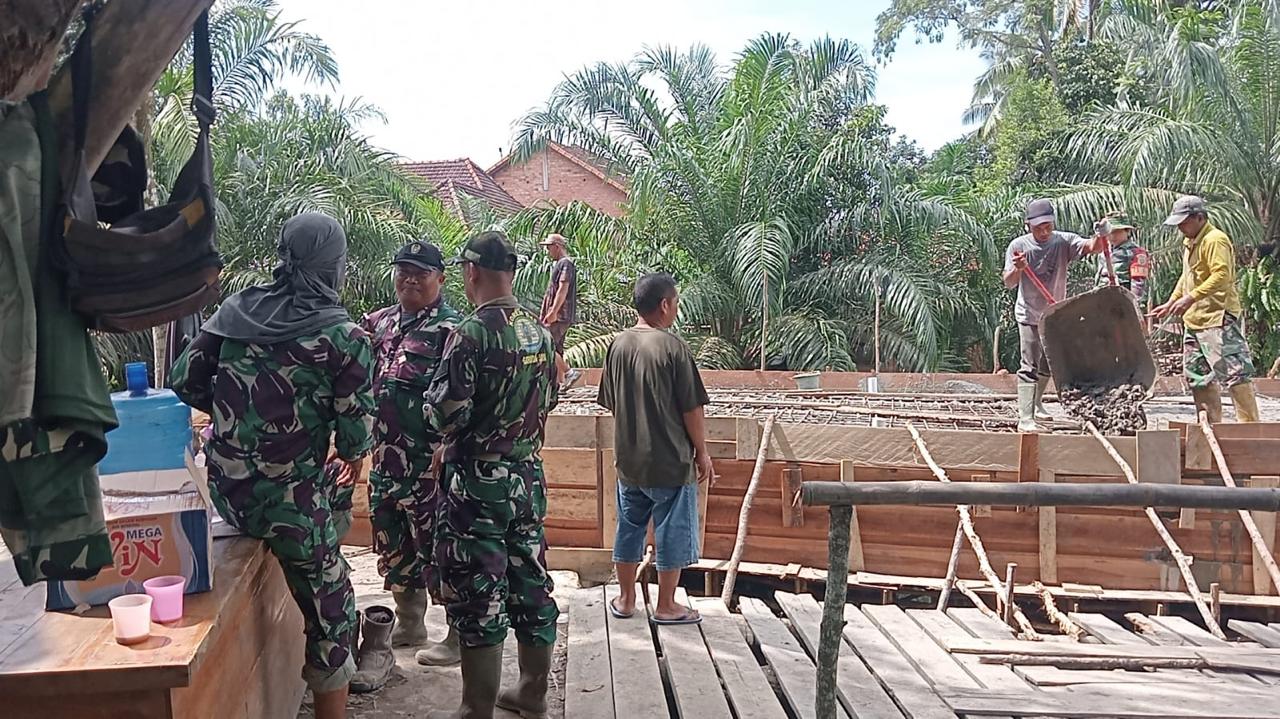 Pembangunan Jembatan Beton Tahap IV Desa Muara Dua, Warga Apresiasi Dedikasi Kodim 0404/Muara Enim