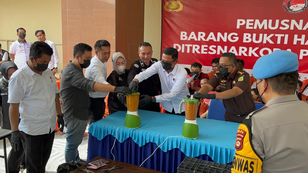 Polda Sumatera Selatan Musnahkan Barang Bukti Narkoba Senilai Rp2,8 Miliar Hasil Ungkap Mei 2026