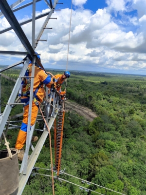 Tanpa Padam, Tim PDKB PLN UPT Palembang Laksanakan Penggantian Isolator Flashover SUTET 275 kV
