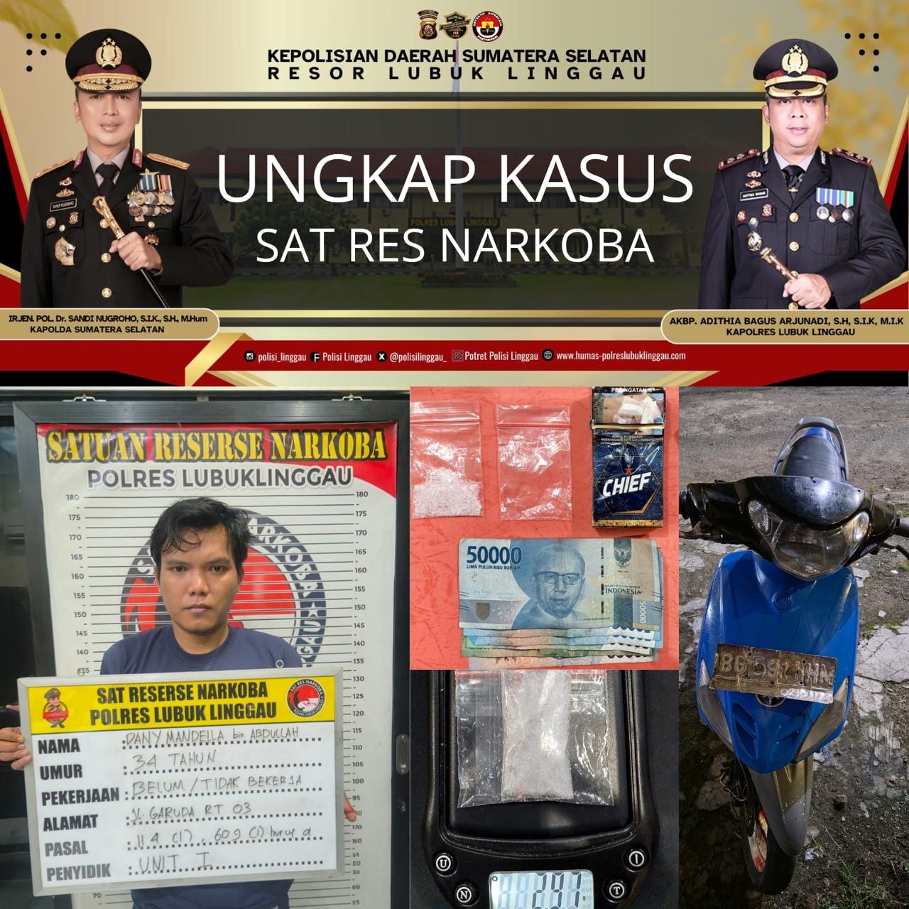 Sabu dan Ganja Bermodus Paket Pengiriman Digagalkan, Jajaran Polda Sumsel Tangkap Dua Pelaku
