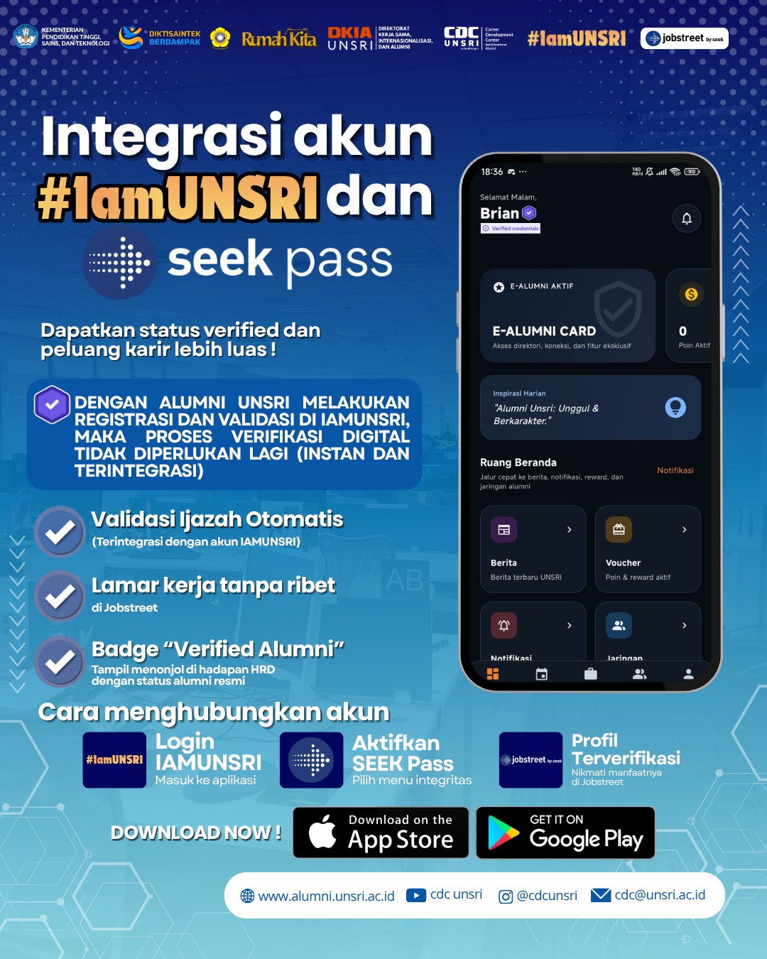UNSRI Perkuat Transformasi Digital Sebagai Kampus Berdampak, dengan IAMUNSRI dan Integrasi SEEK Pass by JobStreet Pertama di Indonesia