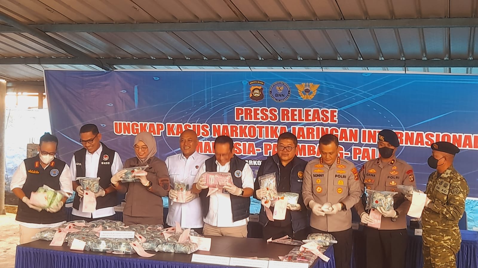 Jaringan Malaysia-Palembang-Pali Dibongkar, BNNP Sumsel Amankan 47 Kg Sabu dan 9.439 Ekstasi